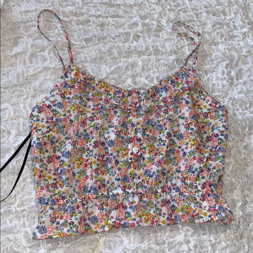 Floral print tank crop top
